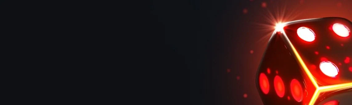 Dé rouge lumineux émergeant de l'obscurité