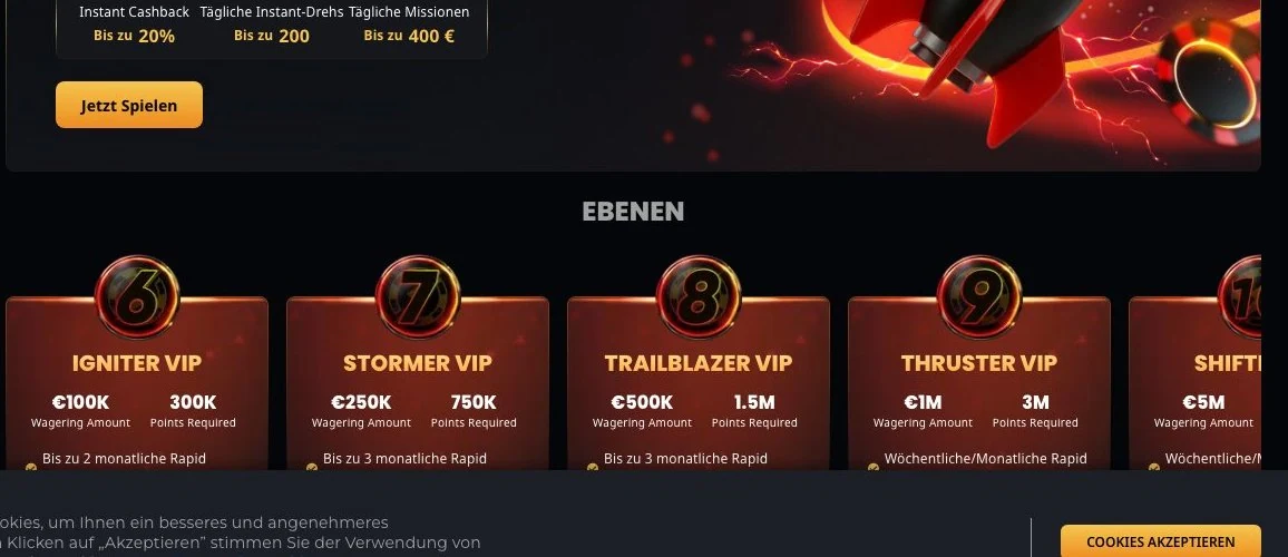 Instant Casino: VIP-Stufen