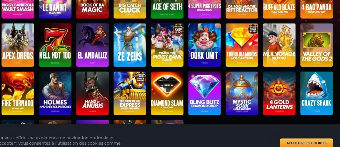 Instant Casino : jeux populaires