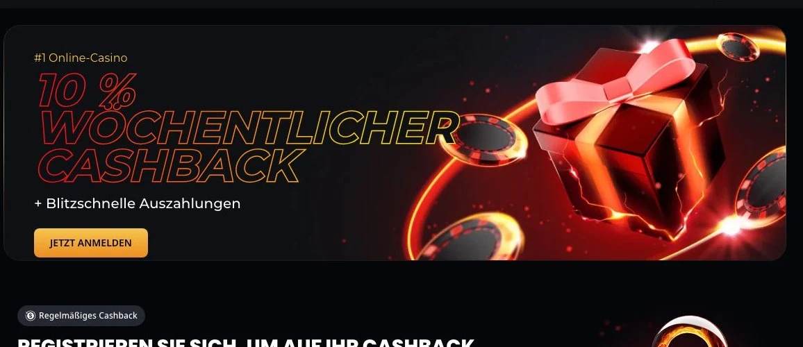 Instant Casino: wöchentlicher Cashback